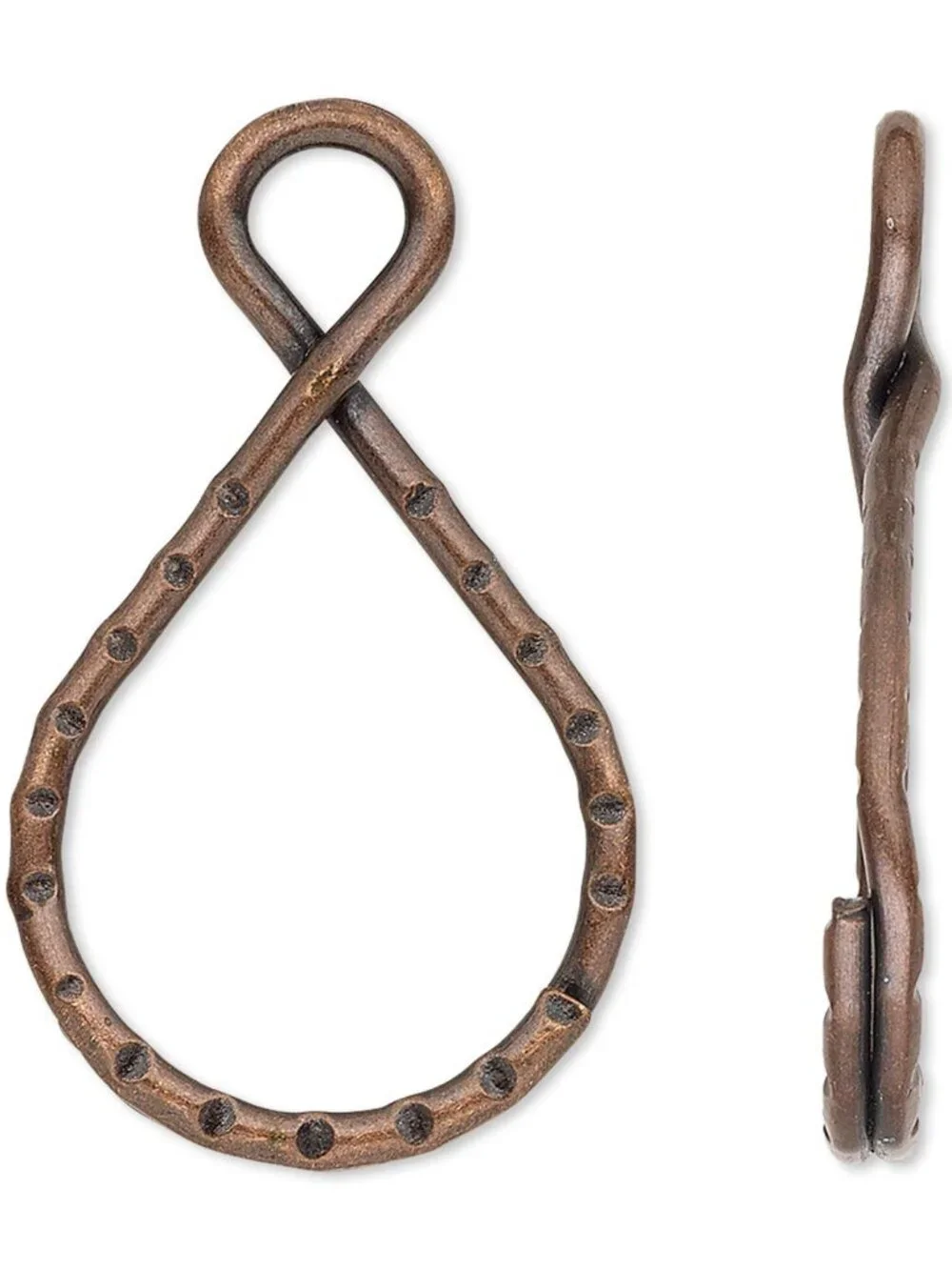 Bulk Antiqued Copper Fancy 37x18mm Key Chain Jewelry Split Ring Findings 10 pcs